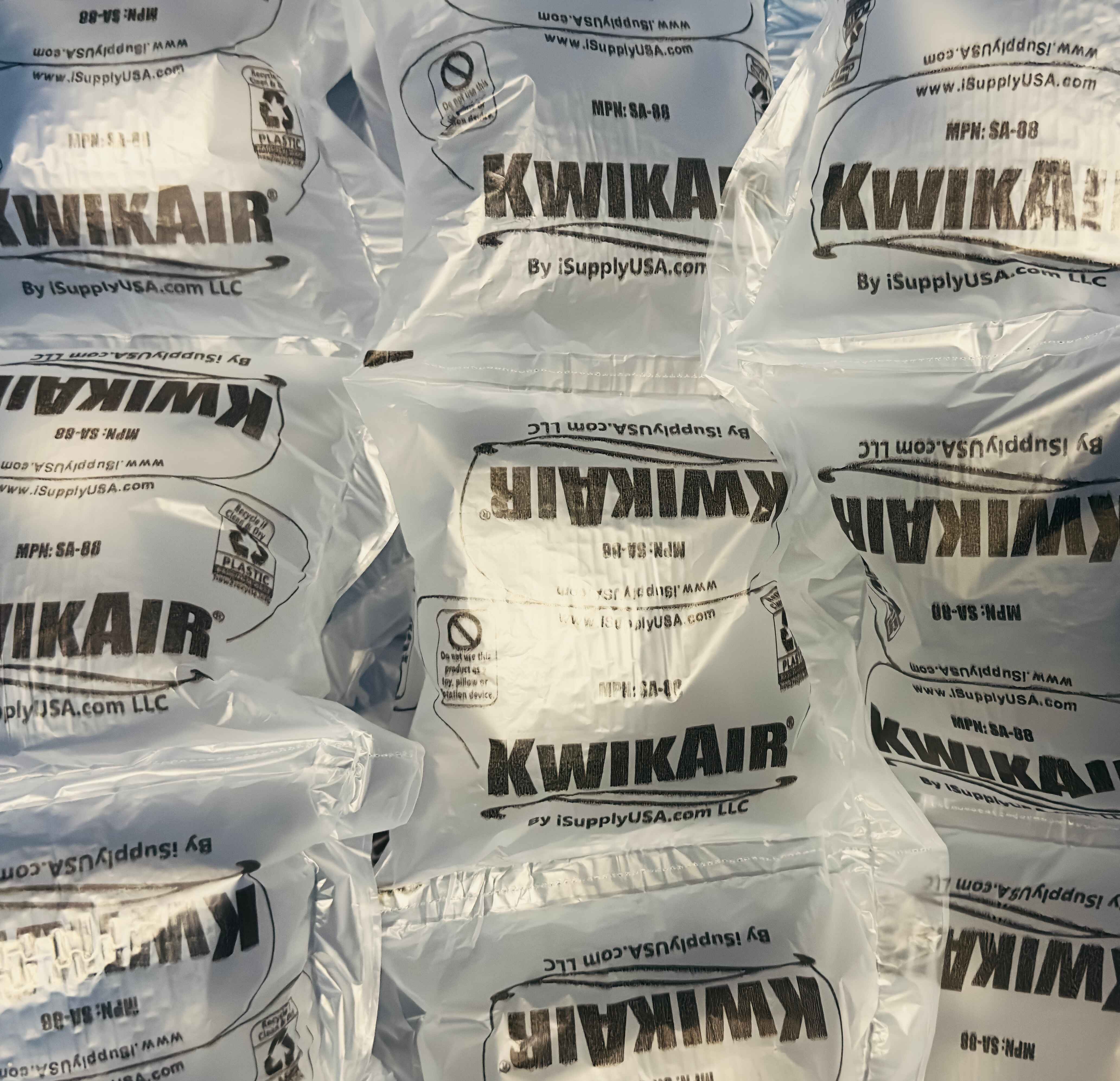 SpeedAir SA88PF-20 8x8 Air Pillows 20 GALLON Void Fill Packaging Shipping Packing Peanuts Cushion Prefilled With Air - 42 Count